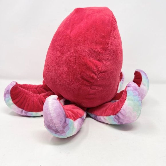 Red Octopus HugFun Plush Multicolor Tentacles 12" Blue Heart - Free Shipping - Picture 2 of 7
